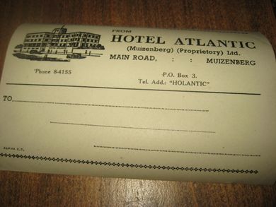 HOTEL ATLANTIC, MUIZENBERG. 60 tallet. 