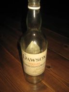 Flaske uten innhold, DAWSON SPESIAL BLENDED SCOTCH WHISKY, 60-70 tallet.