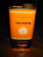 Tranboks fra PEDER DEVOLD, AALESUND, COD LIVER OIL, 50-60 tallet