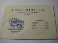 EVJE APOTEK. 60 tallet