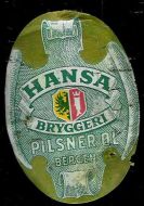 En eldre etikett fra Hansa Bryggeri.