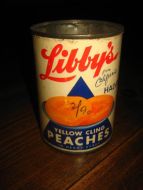 Boks uten innhold, Libby's PEACHES, 60 tallet. 