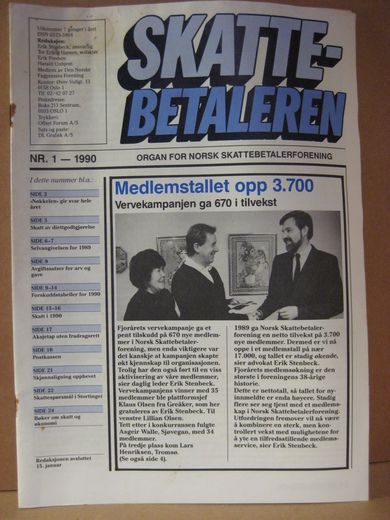 1990,nr 001,                             SKATTE BETALEREN.