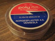 Eske uten innhold, poly nor fra Norgesplaster, Vennesla. 70 tallet.