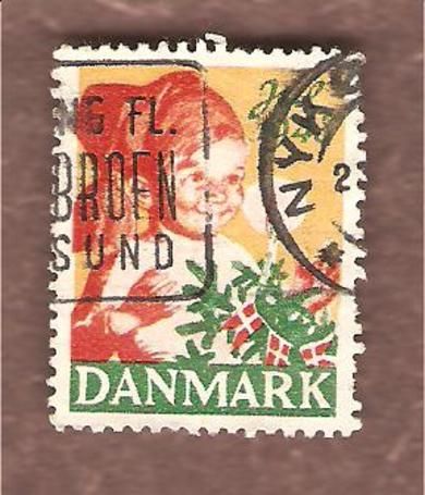 1948, julemerke fra Danmark, stempla.