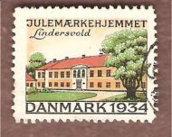 1934, julemerke fra Danmark, stempla.