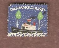 1957, julemerke fra Danmark, ustempla.