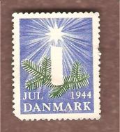 1944, julemerke fra Danmark, ustempla.