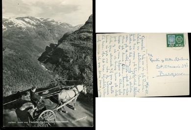 Utsikt over Flåmdalen, fra Vatnahalsen Høifjellshotell.  1958