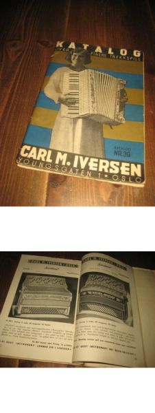 KATALOG OVER FINERE TREKKSPILL. Fra Carl M. I versen, Youngsgaten 1, Oslo, katalg nr 39, 1932. 