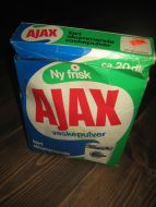 Uåpna eske med innhold, AJAX lavt skummende. Fra COLGATE PALMOLIVE.