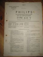 Phillips service dokumentasjon for 7635V. 1939.