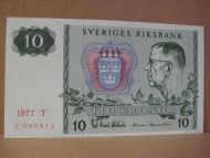 1977,  T, C088812,                     10 KRONOR.