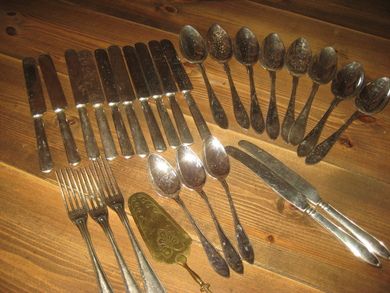 Lot med diverse kniver, skeier etc, 40-50 tallet. 