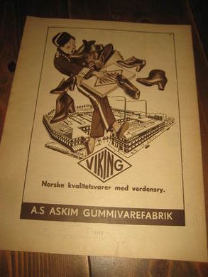 Originalreklame fra VIKING, Askim Gummivarefabrik, 1941. 