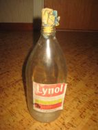 Flaske uten innhold, 1 liter LYNOL, fra Jotungruppen, 80 tallet