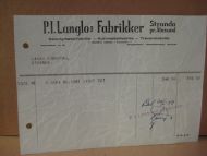 Faktura fra P. I. Langlos Fabrikker, Stranda pr. Ålesund. 13.5.49.