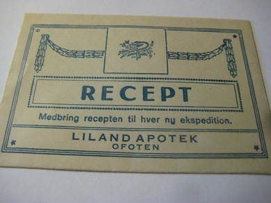 LILAND APOTEK, OFOTEN, 20-30 tallet