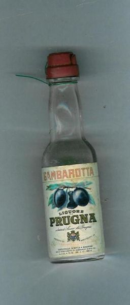 GAMBAROTTA LIQUORE PRUGNA, gammel miniatyrflaske.