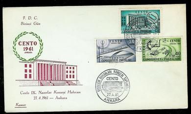 1961, 27.4,                               FDC fra Tyrkia.