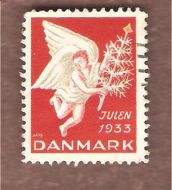 1933, julemerke fra Danmark, stempla.