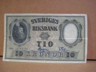 1962, 10 KRONOR, 13153138, seddel med bretter