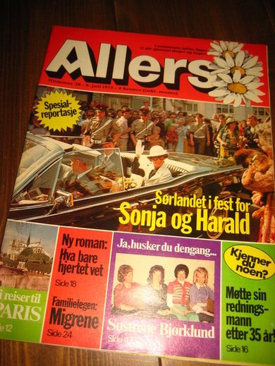 1975,nr 028, Allers. SONJA OG HARALD PÅ SØRLANDET