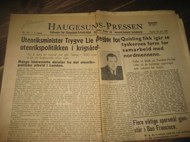 1945,nr 136, HAUGESUNDS AVIS. 3. årgang.