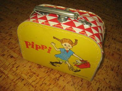 Nostalgisk koffert med PIPPI motiv, 50-60  tallet