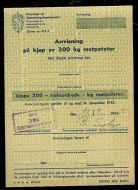 Anvisning på kjøp av 300 kg matpoteter , 1945,  KINN Forsyningsnemnd, 20/9 1945.