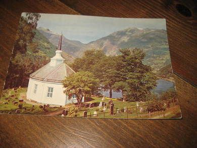 Ubrukt postkort, GEIRANGER KIRKE, Normann, nr 1101. 80 tallet.