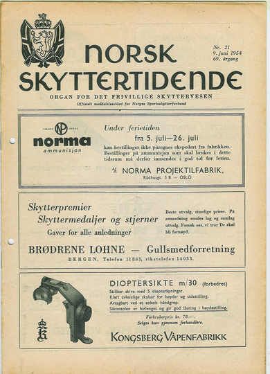 1954,nr 021, NORSK SKYTTERTIDENDE.