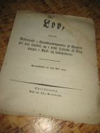 Lov angaaende Nedsættelse i Brandkontingenten af Bygninger paa landet…..1824.