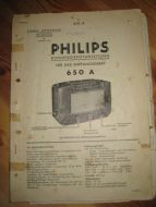 Phillips sercice dokumentasjon for 650A. 1938.