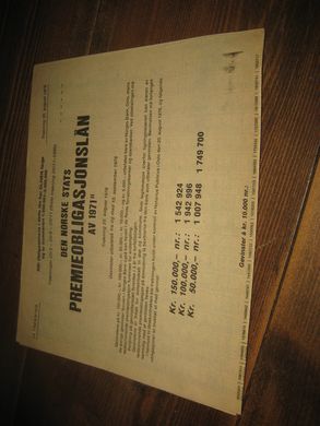 1971, 14. TREKNING, DEN NORSKE STATS PREMIEOBLIGASJONSLÅN