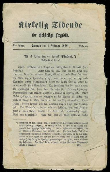 1868,nr 003,                     Kirkelig Tidende for christeligt Lægfolk.