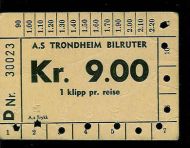 30023. Klippekort fra Trondheim Bilruter