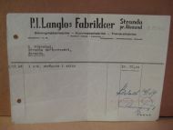 Faktura fra P. I. Langlos Fabrikker, Stranda pr. Ålesund. 3.12.48.