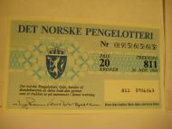 1984, trekning 811,                  DET NORSKE PENGELOTTERI.            Nr. 0956563.