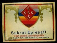 STRANDA SAFTPRESSERI, STRANDA, Sukret Eplesaft