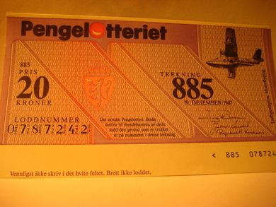 1988, trekning 885,                    Nr. 0787242.