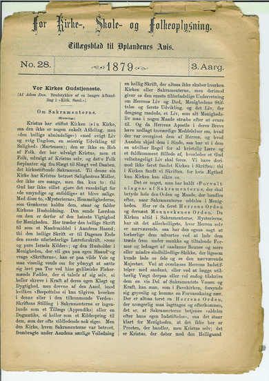 1879,nr 028, For Kirke-, Skole og Folkeoplysning.