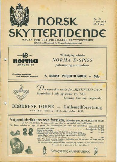 1954,nr 020, NORSK SKYTTERTIDENDE.