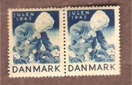 1943, julemerke fra Danmark, ustempla med lim.