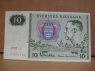 1979 A, 10 KRONOR, F173685, strøken seddel