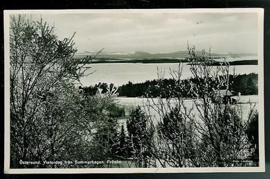 Østersund. Vinterdag från sommerhagen, Frøsøn. 1950.