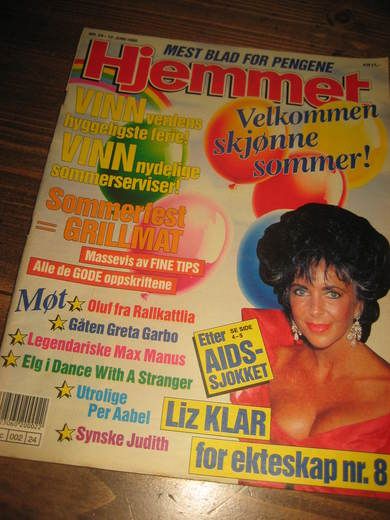 1990,nr 024, Hjemmet. LIZ TYLOR. OLUF. DREW BARRYMORE,