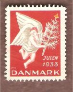 1933, julemerke fra Danmark, ustempla.