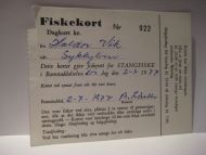 Fiskekort, Dagskort, 2.7.1977. Nr 922.