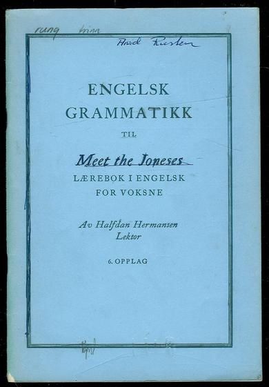 Hermansen, Halfdan. ENGELSK GRAMMATIKK TIL 